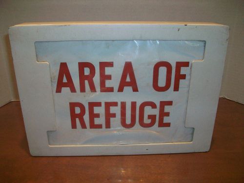 LITHONIA LIGHTING ELECTRICAL SIGN - &#034;AREA OF REFUGE&#034; - UNKNOWN WORKING CONDITION