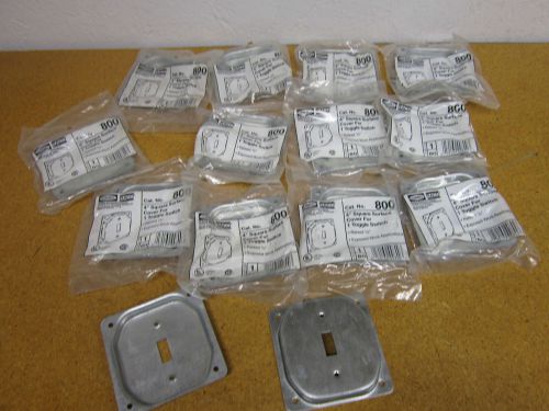 Hubbell RACO 800 4&#034; Square Surface Cover 1 Toggle Switch Raised 1/2&#034; (Lot of 14)