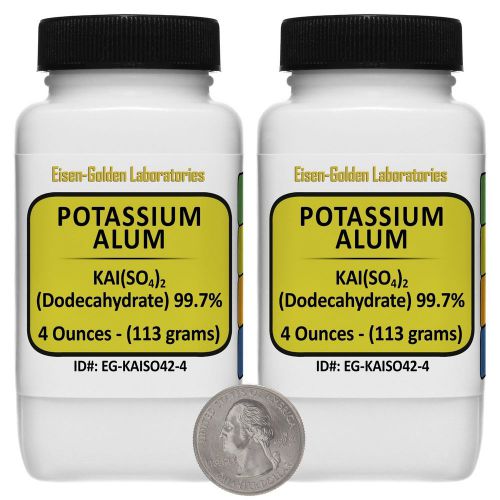 Potassium Alum [KAl(SO4)2] 99.7% ACS Grade Powder 8 Oz in Two Bottles USA