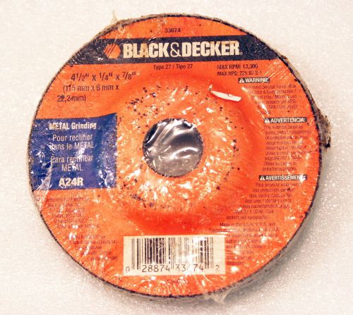 Three (3) Black &amp; Decker A24R 4.5 inch Metal Grinding Disc