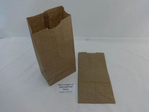Qty 100 #4 paper brown kraft natural sack grocery merchandise retail bags for sale