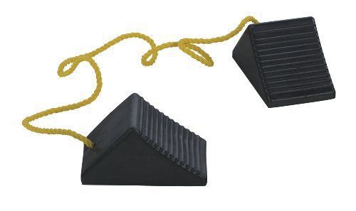 New vestil rwc 2 pr rubber wheel chock with rope 5 width 4 height 8 depth for sale