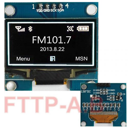 1.3&#034; White IIC I2C Serial 128x64 OLED LCD Display Screen Module For Arduino