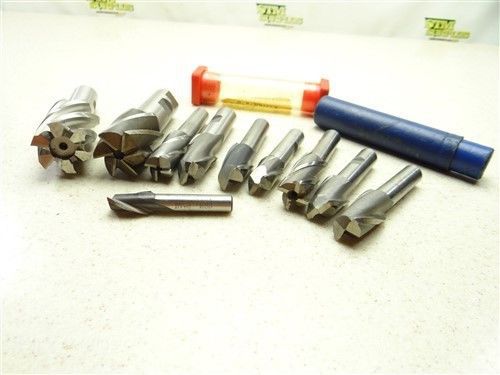 Lot of 10 hss reduce shank end mills 1/2&#034; to 1-1/4&#034; weldon niagara melin for sale