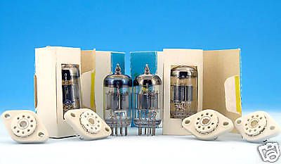 6N1P-Vi 6N1P E88CC LOT OF 2  Tubes + SOCKETS MATCHED PAIR