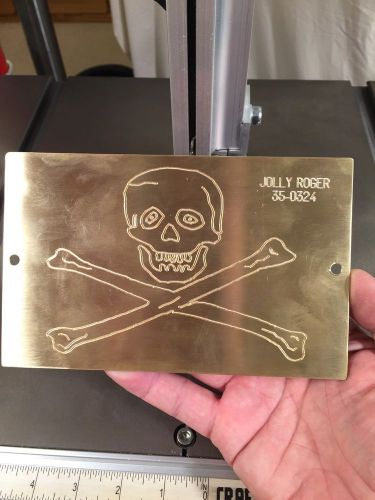 HUGE JOLLY ROGER SOLID BRASS ENGRAVING PLATE FOR NEW HERMES FONT TRAY