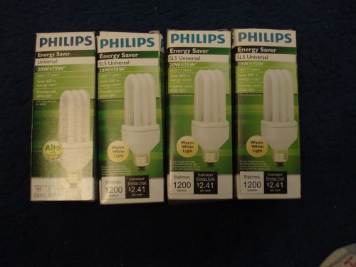 Philips CFL Energy Saver SLS universal 20W=75W Lot of 4.