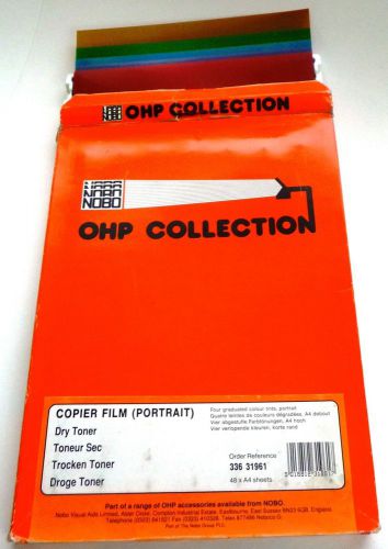 NOBO Tinted A4 Dry Toner Copier OHP Film Pack of 4 x 10 Coloured Sheets