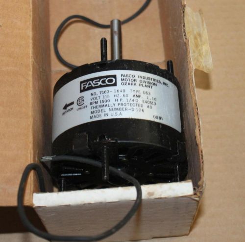 Fasco D126 Motor New In Box Old Stock 115V 1500RPM 7163-1640 Type U63