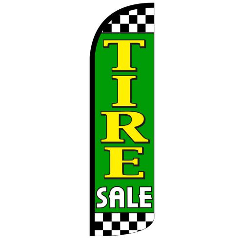 Tire Sale Extra Wide Swooper Flag Jumbo Sign Feather Banner 15ft made in USA