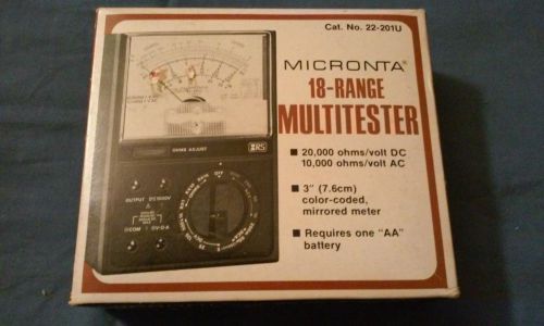 Vintage Micronta 18-Range Multitester 22-201U BRAND NEW IN ORIGINAL PACKAGING