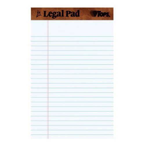 TOPS The Legal Pad Legal Pad, 5 x 8 Inches, Perforated, White, Narrow Rule, 50