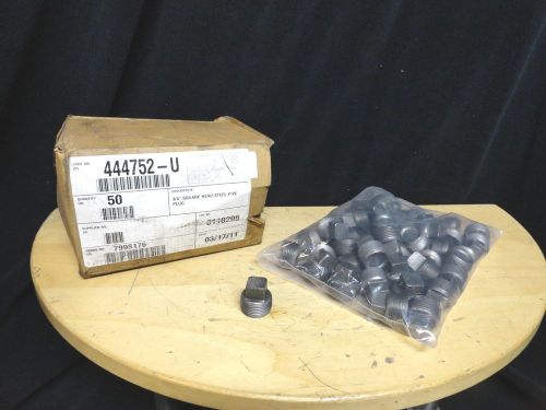 3/4 square head steel pipe plug * threaded male * part # 444752-u * lot of 50 for sale