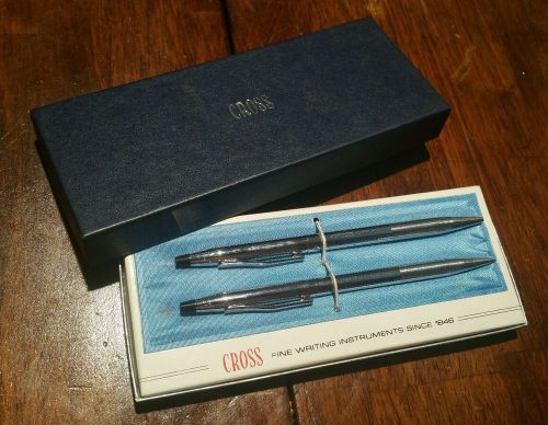 Vintage Cross Chrome # 3501 Pen &amp; Pencil Set EXCELLENT Condition