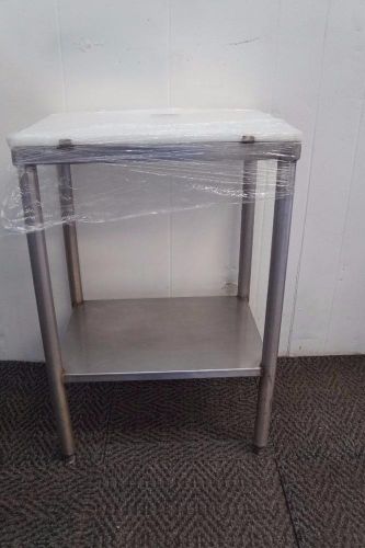 Stainless Steel Poly Top Table with Undershelf 18&#034; x 24&#034; Great for Home Use