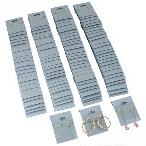 FindingKing 100 Gray Hanging Earring Cards 2 Inch Jewelry Display