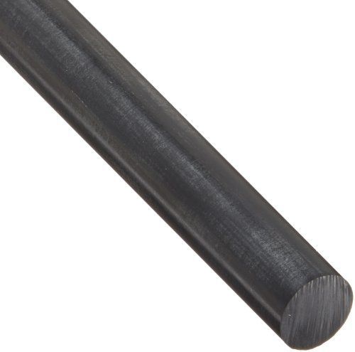 Small Parts Polycarbonate (PC) Round Rod, Opaque Black, Meets ASTM D3935, 1/4&#034;