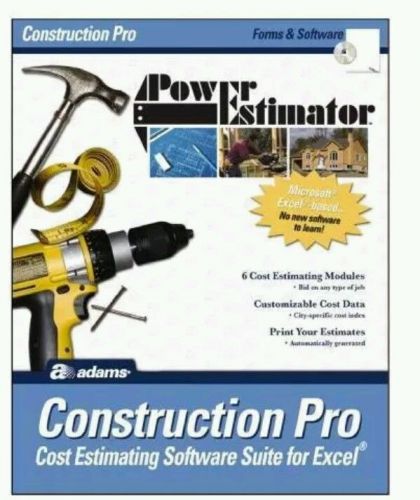 Adams PowerEstimator Construction Pro Estimating Software New