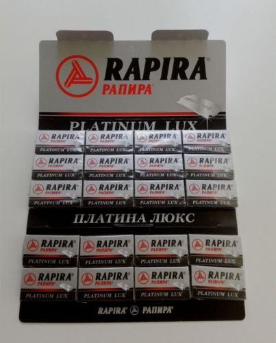 RAPIRA 100 Platinum Lux Double Edge Razor Blades 20 x 5, 7 cents for one piece