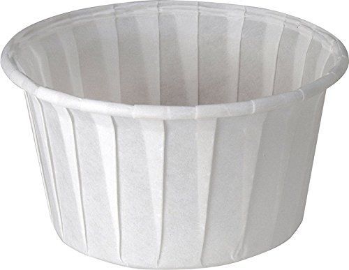 Sold individually solo 4.0 oz treated paper souffle portion cups for measuring, for sale