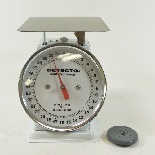 Detecto PT2 Dial Scale 32oz - Stainless Steel, White, New