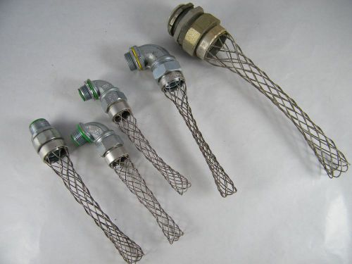 (5) lt connector with mesh grip for flexible metal conduit (3) 90° &amp; (2) straigh for sale