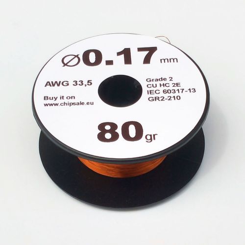 0.17 mm 33,5 AWG Gauge 80 gr (~390 m) Enamelled Copper Magnet Enameled Wire Coil