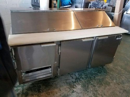 Leader lm72-sc bain marie self contained sandwich prep table 72&#034; for sale