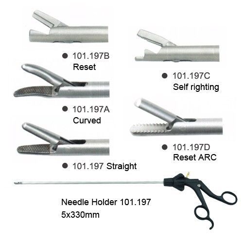 Needle Holder Plastic Handle 5X330mm Laparoscopy Laparoscopic Endoscopy Sale!