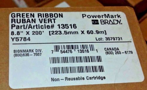 BRADY 13516 Green Ribbon 200 ft. L, 8.8 In. Wide  BBP85 and PowerMark Ribbon