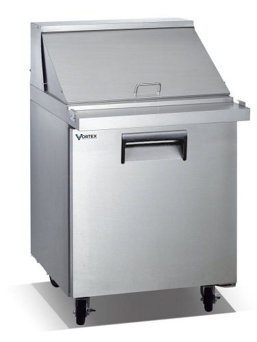 Vortex refrigeration 1 door mega top 12 pan salad/sandwich prep table v-27spt-1m for sale