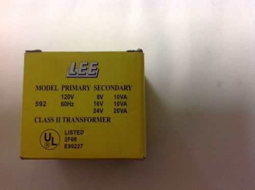 LEE CLASS II TRANSFORMER 120V 60HZ MOD# 592 NEW IN BOX