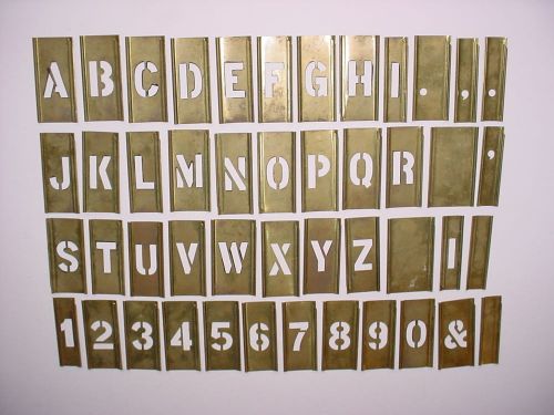 vintage brass lockedge stencil marking set alphabet numbers complete in box 1&#034;