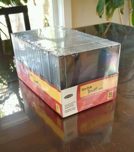 New 50 Pack BELKIN Slim Style Jewel Cases for CD’s DVD’s Hard Plastic CD DVD