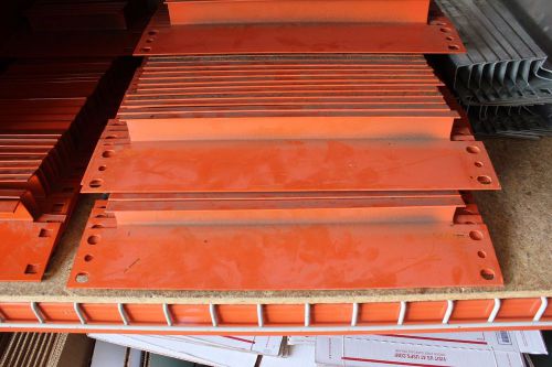 95 pcs. of pallet rack 16&#034; row spacers - orange color - in used condition for sale