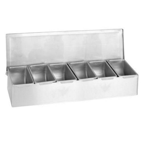 6 Compartment Stainless Steel Condiment