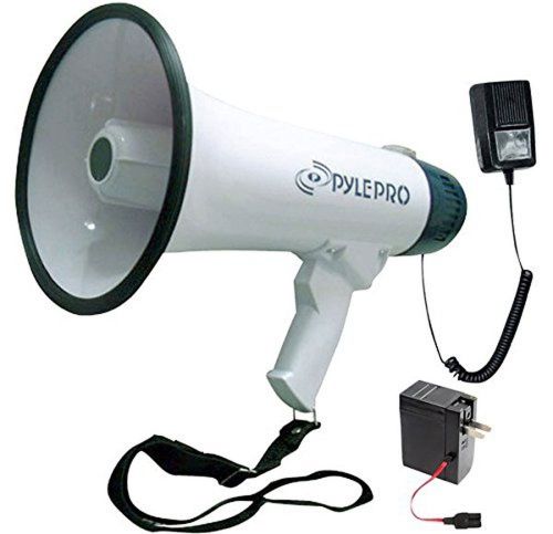 Pyle Bullhorn Megaphone Built-in Rechargeable Battery 10 Second Memory Record...