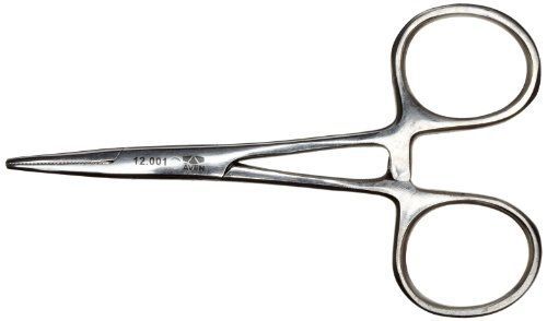 Aven 12001 stainless steel hemostat, straight serrated jaws, ratchet lock, for sale