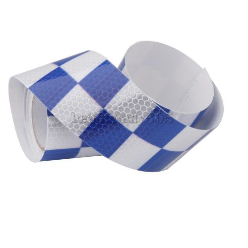 High intensity reflective tape self adhesive vinyl 5cm*3m square blue&amp;white for sale
