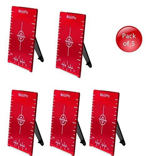 AdirPro Red Magnetic Floor Target Plate with Stand, 4&#034;x3&#034; Pack of 5
