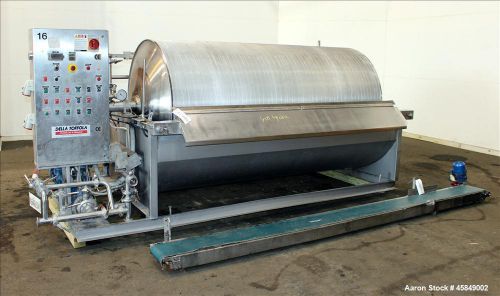 Used- della toffola rotary vacuum filter, 107 square feet (10 square meter) filt for sale