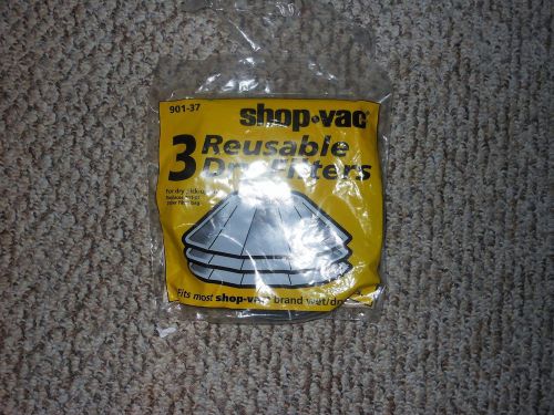 Shop Vac 901-37 Reusable Dry Filters 3 Pack New Sealed