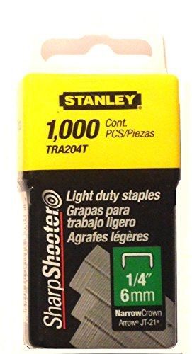 Stanley tra204t 1/4 inch light duty narrow crown staples, pack of 1000 (2 pack) for sale