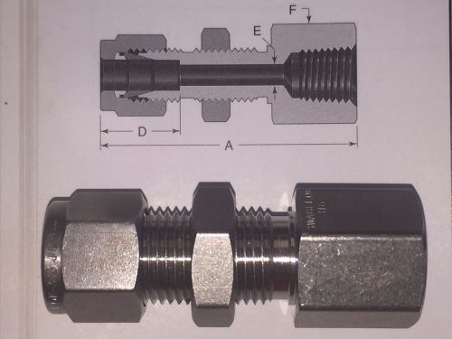 Swagelok bulkhead female connector 3/8 tube X 1/4 female NPT SS316