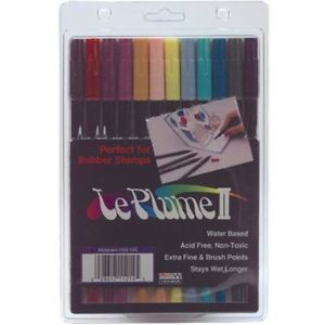 Uchida Of America Uchida 1122-12C Le Plume II Double-Ended Markers with Brush