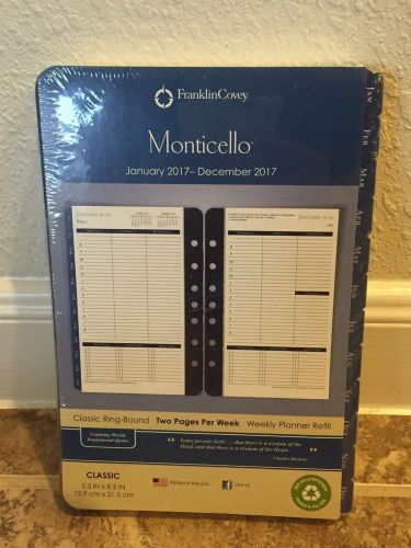 Franklin Covey Monticello 2017 Planner Refill 2 Pages Per Week Floral Pink Blue