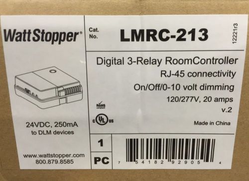 Watt stopper lmrc-213 120/277vac 24vdc 20a digital 3 relay room controller nib! for sale