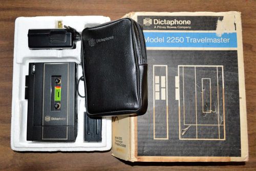 MODEL 2250 TRAVELMASTER DICTAPHONE W/CASE, ADAPTER FOR PARTS OR REPAIR