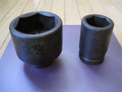 (2) snap-on 1&#034; drive impact sockets - sim-523 (1 5/8&#034;) &amp; im-883 (2 3/4&#034;) for sale