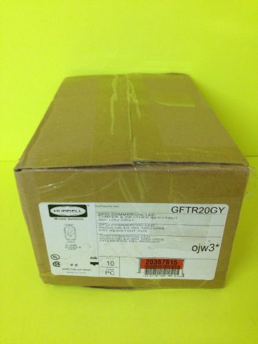 Lot Of 10 Box Hubbell GFTR20GY 125v 20A Tamper Resistant GFCI LED Receptacle
